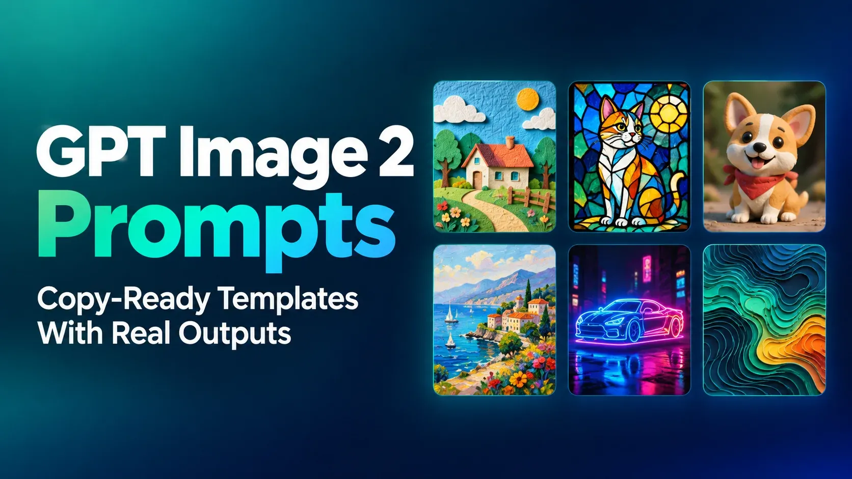 Title card: GPT Image 2 Prompts, Copy-Ready Templates With Real Outputs