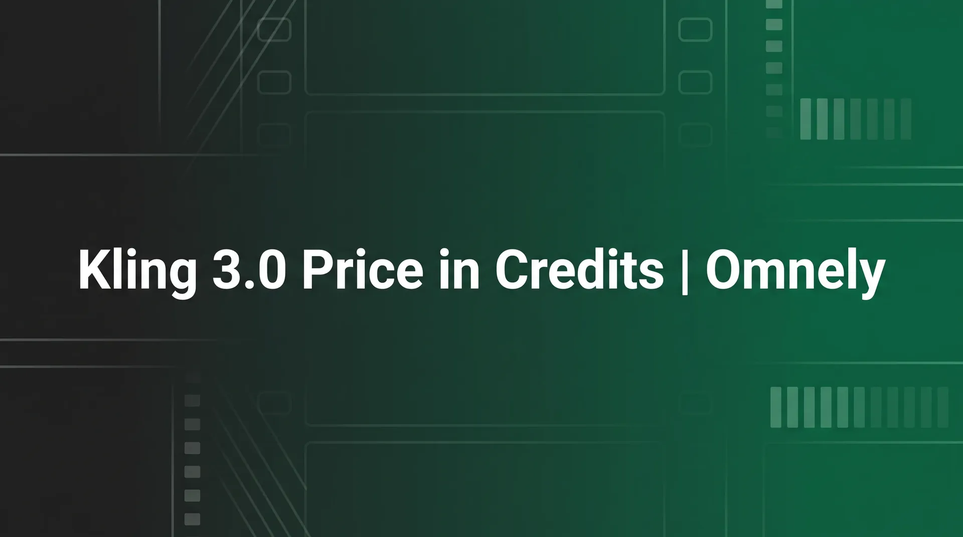 Kling 3.0 Price in Credits title card