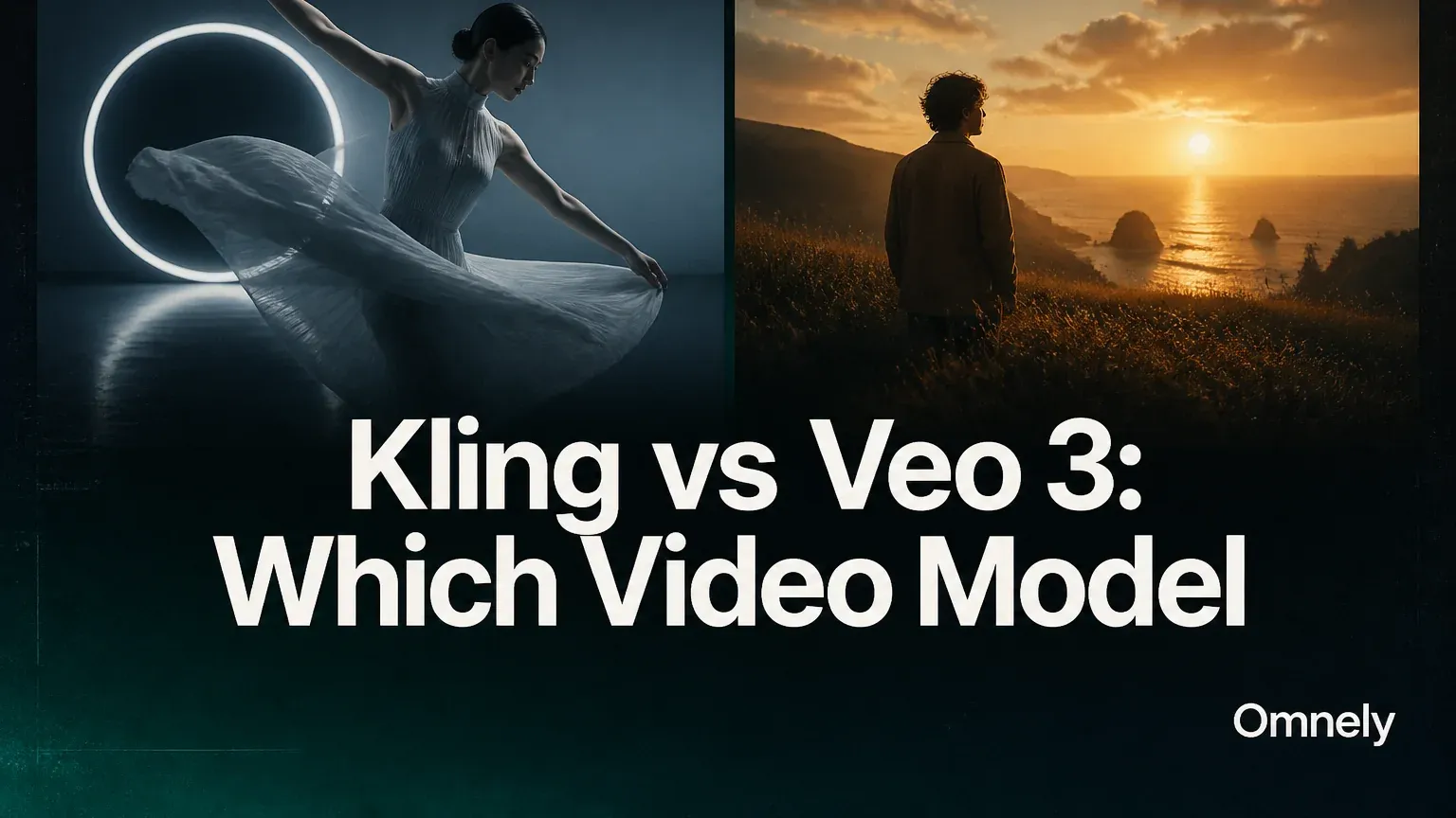 16:9 title card reading Kling vs Veo 3.