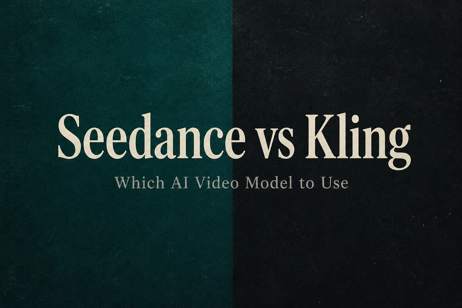 16:9 title card reading Seedance vs Kling.
