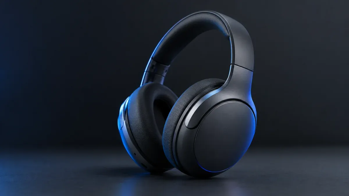 Prompt 5, noise-cancelling headphones hero: real Omnely output from GPT Image 2.5 Flare at 1K