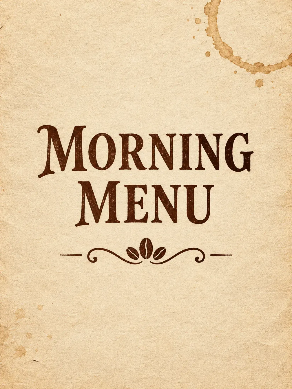 Prompt 30, café menu header: real Omnely output from GPT Image 2.5 Flare at 1K