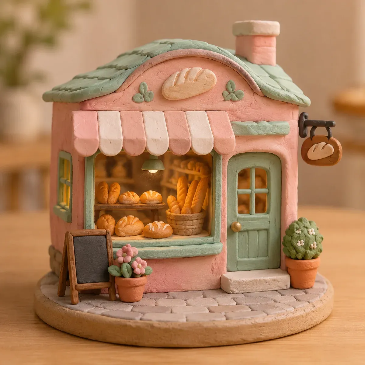 Prompt 3, claymation bakery: real Omnely output from GPT Image 2 at 1K