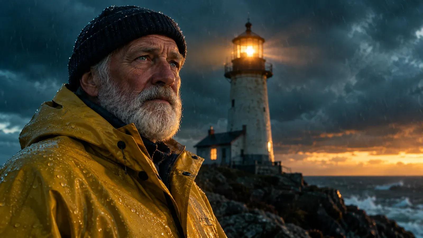 Lighthouse keeper portrait, GPT Image 2.5 Sunburst