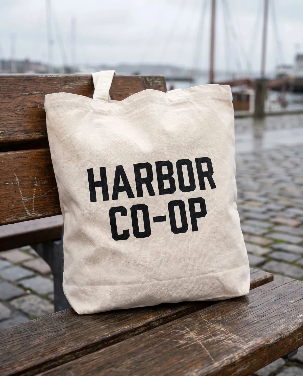 Nano banana pro prompts example: tote with HARBOR CO-OP wordmark