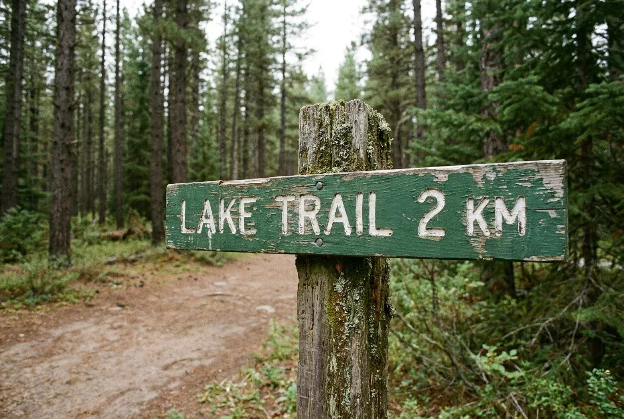 Trail sign text, Nano Banana Pro, real Omnely output