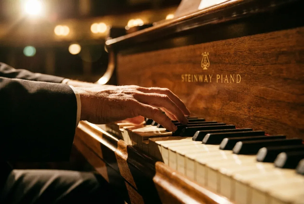 Prompt 8, pianist's hands: real Omnely output from Nano Banana Pro at 1K